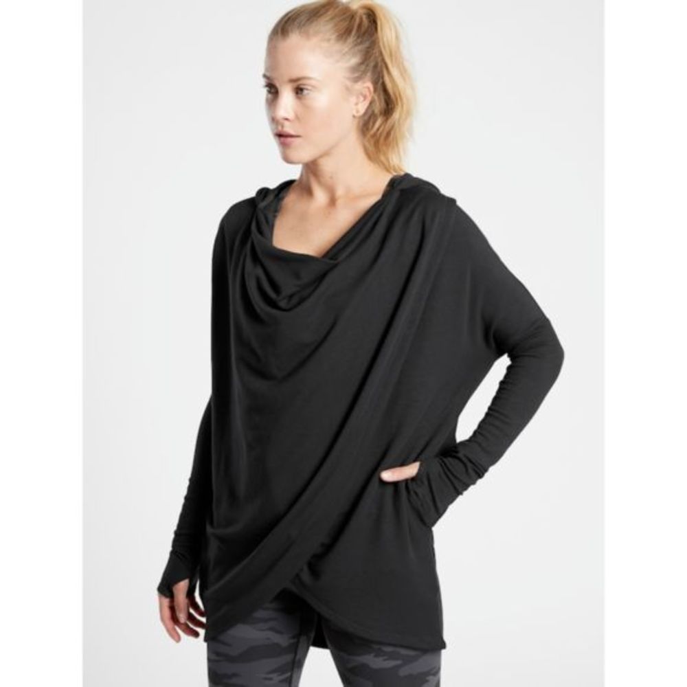 Women's Black Drape Sweater